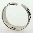 Vintage adjustable 925 sterling silver finger toe ring size 5
