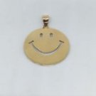 HEAVY 14k Yellow Gold Smiley Face Pendant 36 mm Tall