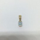 14k Yellow Gold March Birthstone Light Blue Aquamarine Pendant