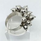 925 Sterling Silver Bauble Cocktail Ring Size 8