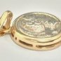 RARE Extra Fine 965 Silver Antique Roman Coin Pendant in 14k Yellow Gold Frame