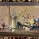 vintage Robert Douglas hunter wood framed wine and fruit lithograph print