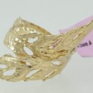 14k yellow gold feather and wing cocktail ring size 7 made in Italy