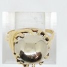 14k Yellow and White Gold Reflective Dome Cocktail Ring Size 10