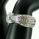 925 sterling silver handmade solitaire Amethyst ring size 7 1.5 carat signed