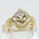 14k Yellow Gold Vintage Solitaire With Accents Diamond Engagement Ring Size 7