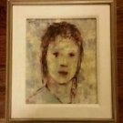 Creepy Portrait Of Crying Girl On Oil Signed Nuting 1964