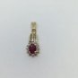 14k Yellow Gold Diamond and Ruby July Birthstone Pendant