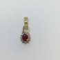 14k Yellow Gold Diamond and Ruby July Birthstone Pendant