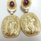 18K Gold Earrings by Athena Dangle with Tourmaline and Diamonds
