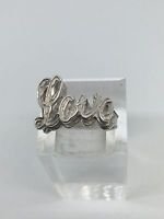 925 Sterling Silver Two Layer Love Cocktail Ring Size 7.5