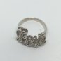 925 Sterling Silver Two Layer Love Cocktail Ring Size 7.5