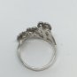 925 Sterling Silver Two Layer Love Cocktail Ring Size 7.5