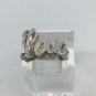 925 Sterling Silver Two Layer Love Cocktail Ring Size 7.5