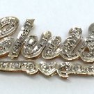 14k Yellow Gold 3D CHRIS Nameplate Pendant with .375 Carats Diamonds TCW