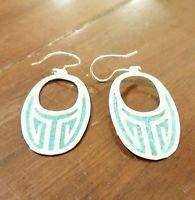 925 Sterling Silver Malachite Dangle Earrings Made in Mexico