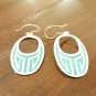 925 Sterling Silver Malachite Dangle Earrings Made in Mexico
