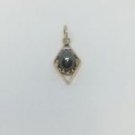 14k Yellow Gold Black Cabochon Gemstone Pendant