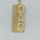 14k Yellow Gold Fine Filigree Super Dad Bar Pendant 36 mm Tall