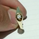 $550 Retail 10k yellow gold 0.13 carat diamond solitaire ring size 7