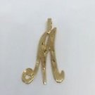 14k Yellow Gold M Initial Name Letter Pendant 29mm Tall