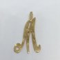 14k Yellow Gold M Initial Name Letter Pendant 29mm Tall