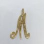 14k Yellow Gold M Initial Name Letter Pendant 29mm Tall