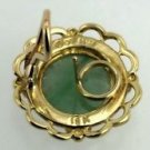 Vintage 18k Yellow Gold Jade Earrings for Women Secure Omega Back