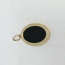 10k Yellow Gold Framed Onyx Pendant Powerful Design