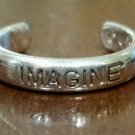 925 Sterling Silver Designer Signed "IMAGINE" Toe Ring Size 4