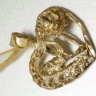 Vintage 10k Yellow Gold Fine Filigree Flower Heart Pendant