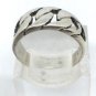925 Sterling Silver Solid Cuban Link Fancy Band Ring Size 10