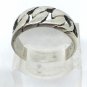 925 Sterling Silver Solid Cuban Link Fancy Band Ring Size 10