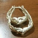 925 Sterling Silver Finely Detailed Square Hoop Earrings