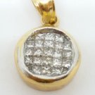 14k Yellow Gold 0.74 Carat Princess Cut Diamond Pendant