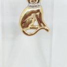 14k Yellow Gold Sitting Cat Pendant by Designer Joel McFadden 28mm Tall
