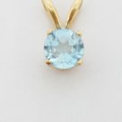 14k Yellow Gold 0.60 Carat Aquamarine Pendant