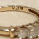 $946 10k yellow gold 0.30 carat diamond Solitaire ring with accents size 7.25
