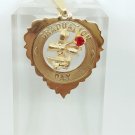 14k Yellow Gold Graduation Day Heart Pendant