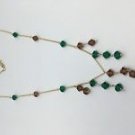 14k Yellow Gold Multi Color Bead Cluster Necklace by HK 18 Inch