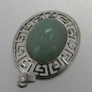 925 Sterling Silver Pendant Inlaid Green Marble