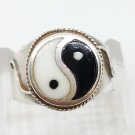 925 Sterling Silver Yin Yang Cocktail Ring Size 5.5 Made in Mexico