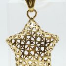 18k Yellow Gold Puffy Mesh Star Pendant