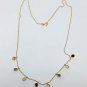 14k Yellow Gold Multicolor Gemstone Necklace 18 inch