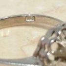 $480 18k white gold 0.06 carat diamond cocktail ring heart filigree size 7