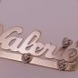 14k SOLID Yellow Gold Nameplate "VALERIE" Diamond and Pearl on 17 inch 14k Chain