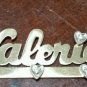 14k SOLID Yellow Gold Nameplate "VALERIE" Diamond and Pearl on 17 inch 14k Chain
