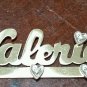 14k SOLID Yellow Gold Nameplate "VALERIE" Diamond and Pearl on 17 inch 14k Chain