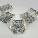 Vintage Sterling Silver Turquoise Bracelet handmade in Mexico, mixed materials
