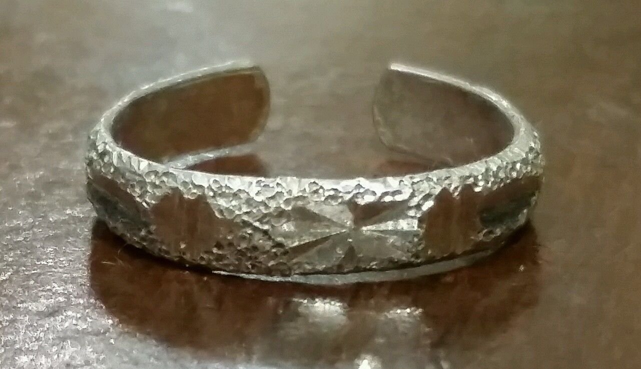 Sterling Silver Diamond Cut Toe Ring Size 5 ADJUSTABLE Made in Mexico